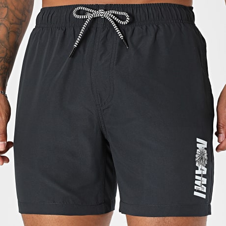 Luxury Lovers - Pantaloncini da bagno Miami Palm Nero
