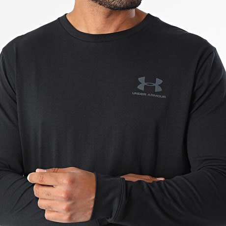 Under Armour - Tee Shirt Manches Longues Sportstyle Left Chest 1329585 Noir