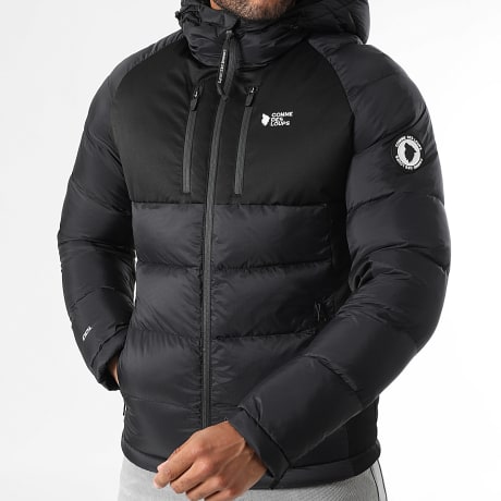 Comme Des Loups - Plumífero con capucha Mataro Negro Blanco