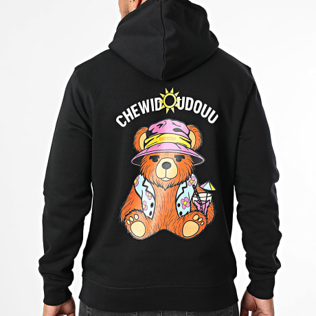 Chewidoudouu - Camisola com capuz preta de cocktail