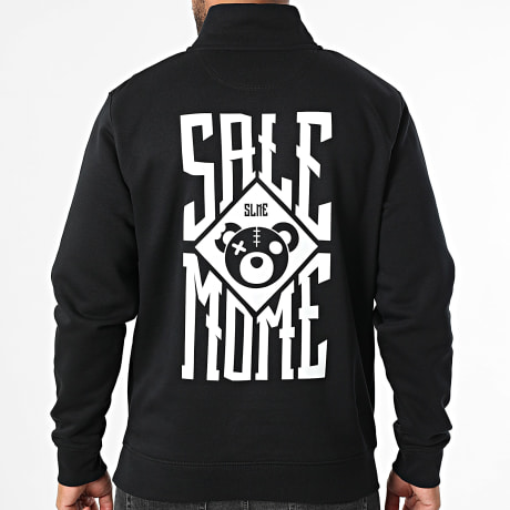 Sale Môme Paris - Sudadera con cuello cuadrado y cremallera Teddy Bear Negro Blanco