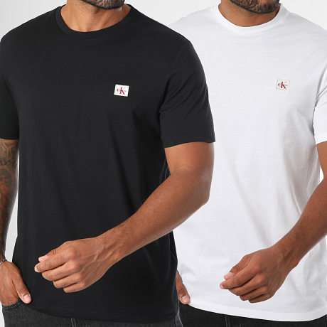 Calvin Klein - Lot De 2 Tee Shirts RD248 Blanc Noir