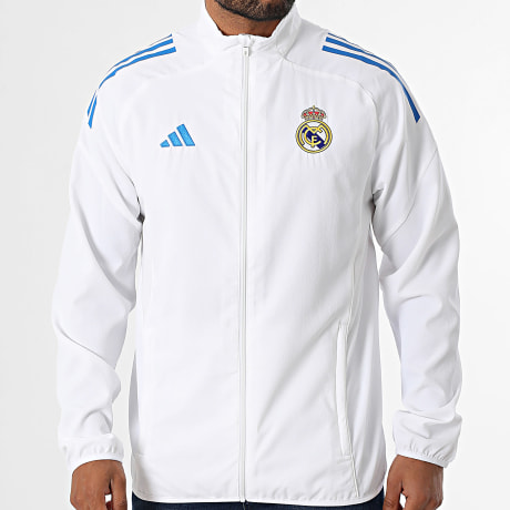 Adidas Performance - Real Madrid JP4029 Chaqueta blanca a rayas con cremallera