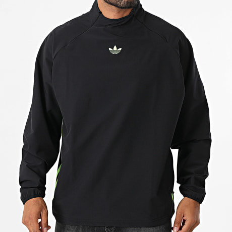Adidas Originals - Chaqueta Técnica Outdoor Con Rayas Ajuste Holgado Tejido Taladro JW5957 Negro