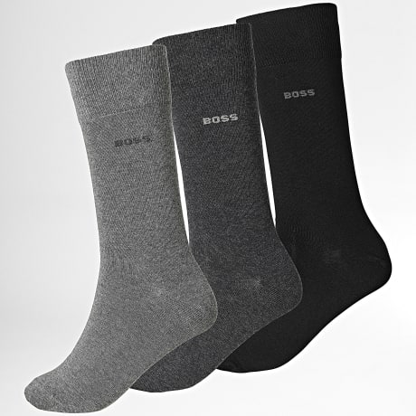 BOSS - Lote de 3 pares de calcetines 50469839 Negro Moteado Gris Antracita Moteado Gris