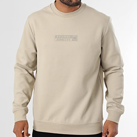 Teddy Smith - John 10817790D Beige Crewneck Sweatshirt