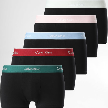 Calvin Klein - Set Of 5 Low Rise Boxers LV00NB4390 Black Bordeaux Light Blue Green Pink