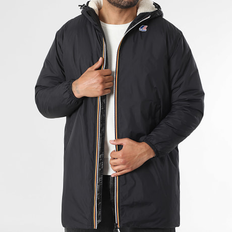 K-Way - Parka Larga Le Vrai 4.0 Eiffel East Orsetto Negro