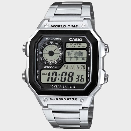 Casio - Horloge Casio Collectie AE-1200WHD-1AVEF Zilver Zwart