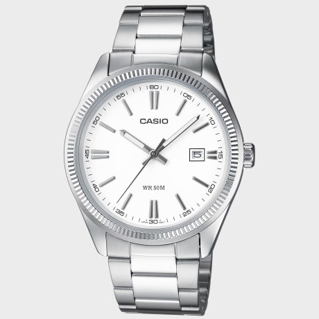 Casio - Montre Collection MTP-1302PD-7A1VEF Argenté Blanc