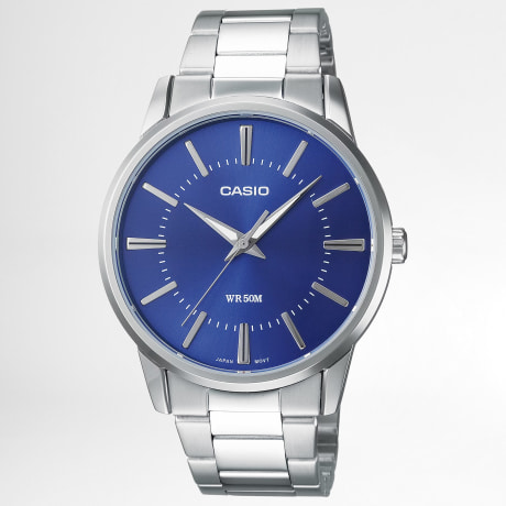 Casio - Montre Collection MTP-1303PD-2AVEG Argenté Bleu