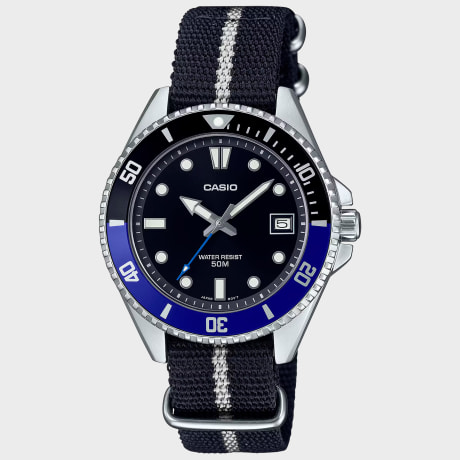 Casio - Horloge MDV-10C-1A2VEF Zwart Zilver Blauw