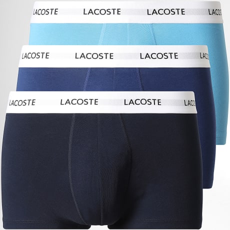 Lacoste - Lot De 3 Boxers Classic Bleu Marine Bleu Clair