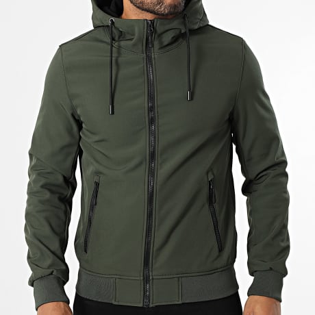 Kymaxx - Chaqueta Capucha Zippée Verde Khaki Oscuro
