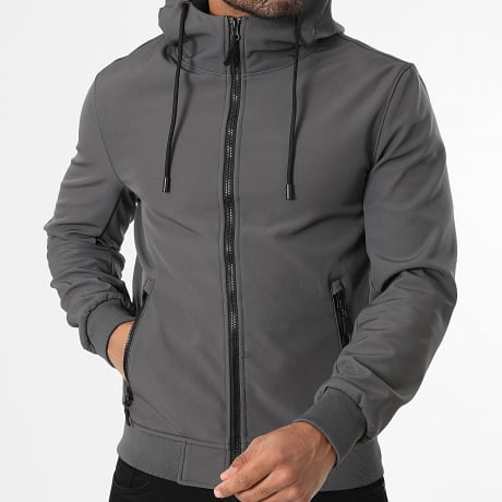 Kymaxx - Chaqueta Capucha Zippée Gris Antracita