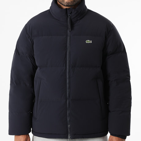 Lacoste - Chaqueta con capucha y logotipo bordado en cocodrilo azul marino