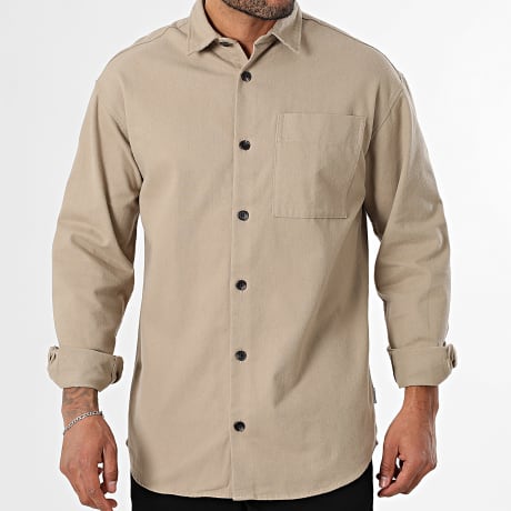 JJ Rebel - Chemise Manches Longues Oversize Edge Beige
