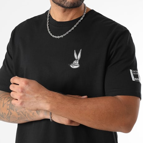 Looney Tunes - Camiseta Oversize Parche Grande Bordado Bugs Bunny Frente Negro