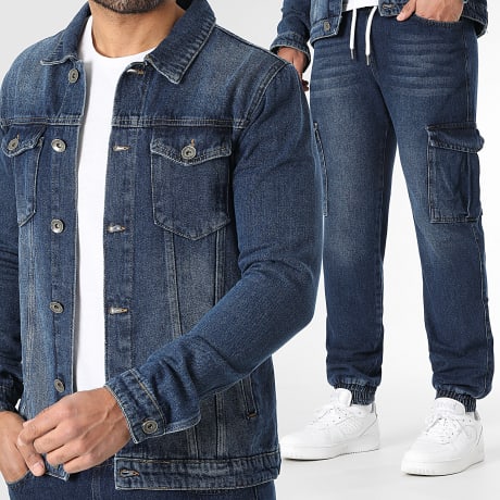 LBO - Ensemble Veste Jean Et Jogger Pant Jean Fit 4016 Bleu Brut