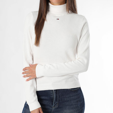 Tommy Jeans - Jersey de cuello alto para mujer Essential 6721 Beige claro