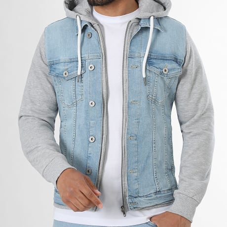 LBO - Jacket Jean With Hoodie 0718 Blue Denim Grey