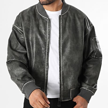Fins de Séries - Bomberjacke Kunstleder 896 Anthrazitgrau