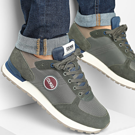 Colmar - Sneaker Travis Authentic Verde Militare Blue Scuro Denim Marrone