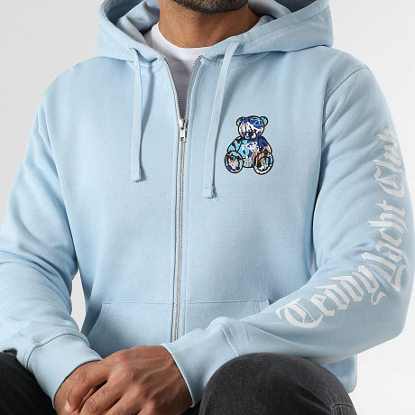 Teddy Yacht Club - Sudadera con capucha y cremallera Essentials Art Series Azul Celeste
