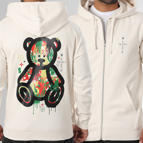 Teddy Yacht Club - Sudadera con capucha y cremallera Art Series Luxury Beige