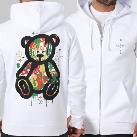 Teddy Yacht Club - Art Series Sudadera de lujo con capucha y cremallera Blanco