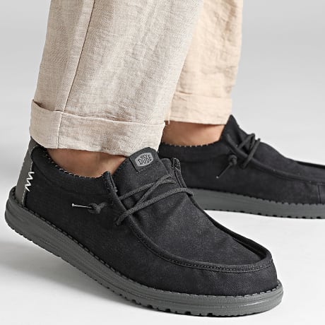 Hey Dude - Mocassins Wally Vintage Classic Preto Ostra Preto