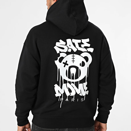 Sale Môme Paris - Sudadera Con Capucha Relaxed Oso Salvaje Club Negro Blanco