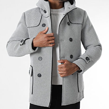 Fins de Séries - Manteau Capuche A Capuche 766 Gris Noir