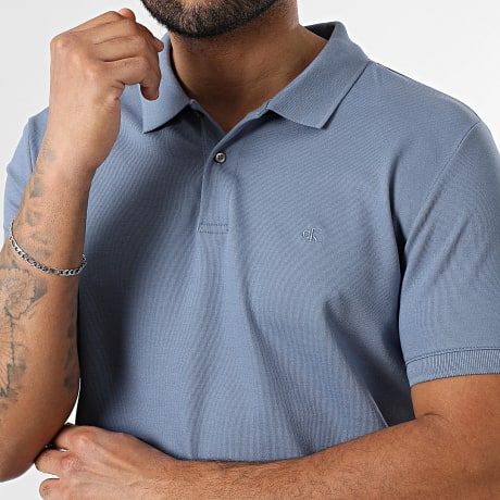 Calvin Klein - Polo Manches Courtes Refined Pique LC254 Bleu