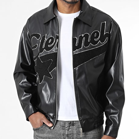 Ikao - Veste Zippée Simili Cuir 722 Noir