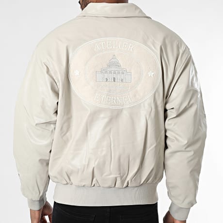 Ikao - Veste Zippée Simili Cuir SLI Beige