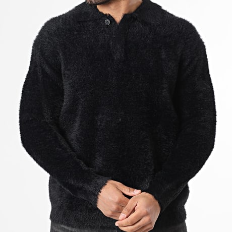 Fins de Séries - Buttoned Classic Collar Sweater 004 Black