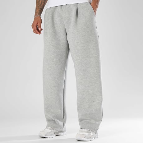 LBO - Jogger Trouser Wide Pleated Neoprene Effect 2403 Grey Marl