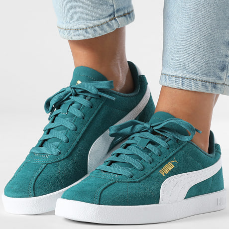 Puma - Baskets Femme Puma Club II Jr 398886 Emerald Ice Puma White