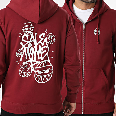 Sale Môme Paris - Sudadera Con Capucha Con Cremallera Street Boyz Burdeos Blanco