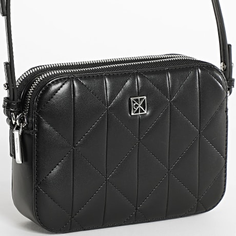 Calvin Klein - Handtasche für Frauen Gepolsterte Doppelreißverschluss Kamera F3328 Schwarz