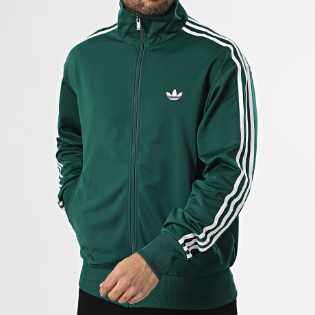 Adidas Originals - Veste Zippée A Bandes Firebird KD8314 Vert Foncé