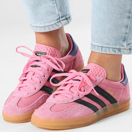 Adidas Originals - Baskets Femme Gazelle Indoor W IE7002 Bliss Pink Core Black Collegiate Purple