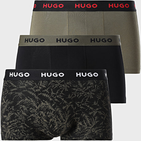 HUGO - Pack de 3 boxers 50532550 Negro Verde Caqui