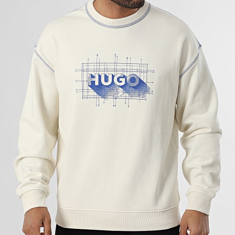 Hugo Azul - Sudadera Crewneck Nothalic 50553505 Beige Claro Azul Rey