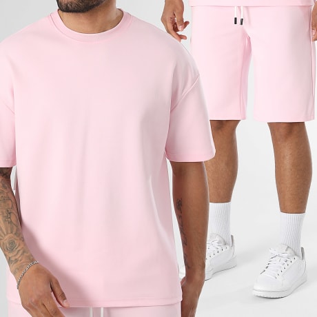 LBO - Conjunto Camiseta Y Pantalón Corto De Chándal Amplio 0035 Rosa