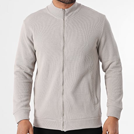 Classic Series - Gilet Zippé Côtelé 552 Beige Clair