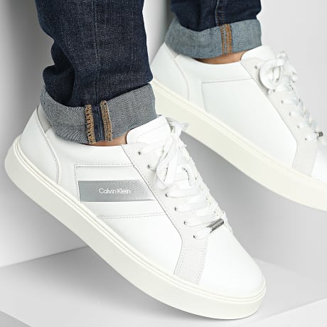 Calvin Klein - Sneakers Classic Cupsole Laceup Tape Leather 2 1448 Helder Wit Marshmallow Oester