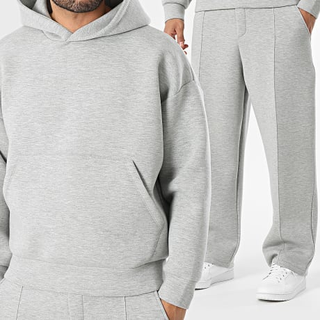 Frilivin - Conjunto de Sudadera y Pantalón chándal Efecto Neopreno 880 Gris Jaspeado