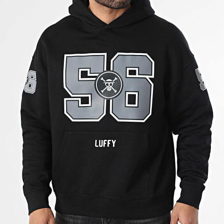 One Piece - Sudadera con capucha Relaxed 56 US Gran Frente Negra